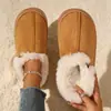Pantuflas de algodón para mujer 2026, pantuflas de interior para el hogar de invierno, pantuflas estilo boucle, pantuflas de felpa con suela gruesa, cálidas, cómodas y con suela suave