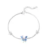Pulsera Original de Mariposa Tichia para Mujer Plata de Ley S925 Diseño de Nicho Lujo Ligero Exquisita Versátil Joyería de Mariposa Azul