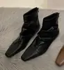 Botines ajustados de pliegues estilo francés para mujer, colección otoño/invierno 2026, con tacón grueso, botines tobilleros de tacón apilado, botines retro tipo Martin, botines tobilleros sencillos