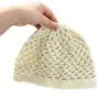 Gorro de Ganchillo con Patrón Hueco Tejido para Mujer, Color Sólido Versátil de Primavera y Verano, Moda Estilo Coreano, Gorro de Lana Pullover con Parte Superior Redonda