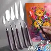 Set de Espátulas Cuchillo para Pintura al Óleo Pequeño Herramienta para Pintura Acrílica Gouache Cabeza Redonda Cabeza Plana Cuchillo Pequeño Afilado Suministros de Arte Espátula