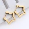 Brincos Geométricos de Aço Inoxidável em Forma de U com Personalidade Hexagonal, Brincos Simples, Presilhas de Orelha Triangulares Quadradas de Aço Titânio