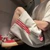 Pantalones Cortos Deportivos Rayados Talla Grande 150 kg para Hombres y Mujeres, Pantalones de Cinco Puntos Sueltos de Marca de Moda de Verano, Pantalones de Chándal Casual Estilo Americano