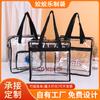 Bolso de Mano Transparente de PVC Personalizado Bolsa de Almacenamiento de Gran Capacidad Cremallera Estéreo Hombro Playa Neceser Bolsa de Tocador Bolsa de Tocador con Logo Impreso