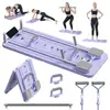 Tabla Multifuncional Plegable para Ejercicios Abdominales para Entrenamientos en Casa, Tabla de Pilates, Soporte para Plancha, Rueda Abdominal con Rebote Automático