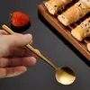 Cuchara pequeña redonda de acero inoxidable, cuchara para café, cuchara para pasteles y postres, cuchara mezcladora para leche en polvo y miel, cuchara mezcladora con mango largo para nido de pájaro al por mayor