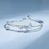 Pulsera tobillera de mariposa para mujer, diseño de nicho de verano, sensación de alta gama, pulsera de doble capa, celebridad de internet, estilo de lujo ligero, tono frío, joyería para manos, moderna