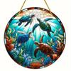 Consumo transfronterizo de animales tortuga marina vaca pavo real serie decoración creativa de ventana acrílica atrapasoles decoración de porche colgante