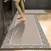 Felpudo de cocina de lujo retro, felpudo de tierra de diatomeas estilo europeo absorbente de agua y aceite, tira larga especializada, felpudo resistente a la suciedad y lavable