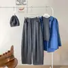 Pantalones Auténticos de Lana Gruesos de Pierna Ancha con Forro Polar para Otoño e Invierno para Mujer, de Cintura Alta con Cordón, Holgados, Adelgazantes, con Caída, Casuales