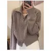 26 Cardigan de Tricô Branco Macio Estilo Preguiçoso com Gola Alta e Zíper Casaco Feminino Outono Inverno Design Tricô Solto Cardigan Top