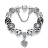 Acessórios de E-commerce Transfronteiriço Panjia Opala Bracelete Vazado de Prata Tibetana de Dupla Face Pingente de Amor Feminino Bracelete de Casal