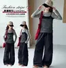 Roupa de Outono para Meninas: Blusa Falsa de Duas Peças com Manga Longa, Novo Modelo 2026, Camiseta Listrada Patchwork da Moda para Crianças Maiores