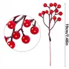 Fruta de Dinero de Bayas Rojas Nueva Fruta de Simulación Fruta de Acebo Decoración Festiva Flor de Simulación de Fruta Fruta de Navidad Fruta Roja Venta al por Mayor