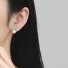 Pendientes de perlas cruzadas de plata de ley S925 de imitación, ligeros, de lujo y de alta gama, de estilo coreano, elegantes y de celebridades de Internet.