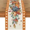 Camino de mesa de calabaza para Acción de Gracias Temporada de otoño Decoración festiva Mantel de mesa para restaurante Mesa de centro de sala de estar Tela para cubrir gabinete de recibidor