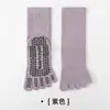 Calcetines de yoga de cinco dedos para mujer, con características antideslizantes, amortiguadores, de longitud hasta la pantorrilla, diseño apto para Pilates, antibacterianos, resistentes al olor y que absorben el sudor, ideales para deportes y ejercicio