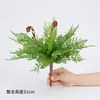Sensación al tacto hierba persa colgante hojas grandes de helecho decoración de pared simulación pared de fondo de planta verde estilo bosque paisajismo helecho plantas falsas