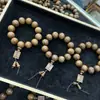 Pulsera de Cuentas de Buda de Huanghuali, Pulseras de Madera de Ala de Pollo para Hombres y Mujeres, Juguetes Culturales Populares, Artesanías de Madera, Cuentas de Rosario Juguetes Culturales