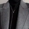 Colar minimalista de pingente de amor de prata feminino outono e inverno luz luxo alta qualidade titânio aço pull-out longa corrente de lã acessórios