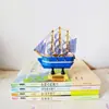 Modelo de vela mediterránea navegación suave decoración de escritorio creativa manualidades de decoración de pasteles de madera y plástico