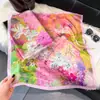 Lenço de Seda com Aparência Versátil e Tendência Estilo Coreano 70cm Lenço de Pescoço Floral Atacado