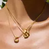 Design Silencioso e Elegante Colar de Letra em Aço Inoxidável Joias de Luxo Leve Joias de Aço Titânio Anti-Desbotamento para Mulheres Transfronteiriço