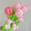 Ramo de flores con globos para regalo de cumpleaños, foto, decoración al aire libre, diseño de escena, globo largo, bolsa de material para manualidades