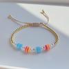 Pulsera DIY hecha a mano de perlas naturales estilo bohemio europeo y americano, estilo Ins, pulsera de cuentas de ojo turco de cerámica blanda para mujer