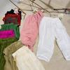 Calça Reta de Ramie Nova Coleção Primavera/Verão 2025 Solta Versátil Emagrecimento Cintura Elástica Casual Calça Harem com Cadarço Comprimento no Tornozelo