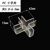 Clips de fijación transparentes en forma de cruz de 3 mm, clips para panel divisor, conectores ranurados para tablero KT Chevron, clips secundarios de plástico PC, acuario