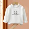 2023 Primavera e Outono 3-8 anos meia gola alta camisa de fundo inverno crianças pele amigável manga comprida top quente de Velvet Novo