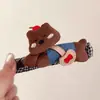 Pinza Grande para el Cabello de Tela con Dibujo de Perro de Dibujos Animados para Niñas, Pinza para el Cabello de Muñeca de Tela Linda, Pinza de Pato
