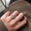 Anillo de Circonita Asimétrico de Doble Capa de Moda Transfronteriza Estilo Ins para Mujer, Anillo Abierto Sencillo y Versátil de Moda, Joyería al por Mayor