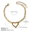 Colar Coração Vazado Francês Mais Vendido Aço Inoxidável Banhado a Ouro Real 18K Pulseira Simples Elegante Estilo Ins Transfronteiriço