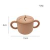 Taza de silicona abierta tipo pétalo de flor para snacks, doble asa, fácil de sostener, caja de snacks para bebé, taza de silicona para beber de aprendizaje creativo
