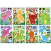 Pegatinas de Puzzle DIY de Dinosaurios de Dibujos Animados Transfronterizas Educativas para Niños Pegatinas Adhesivas Hechas a Mano Interactivas Padres-Hijos