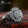 Guerrero de Acero Nuevo Nudo Celta Cruzado anillo de acero de titanio joyería Nórdico Vikingo acero inoxidable anillo para hombre