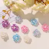 Brincos de camélia com contas de dupla camada em cores dopamina para DIY de verão, acessórios de orelha, presilhas laterais de cabelo, decorações de sapato e acessórios