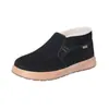 Botas de neve de pele de ovelha de inverno para homens, loja oficial principal, forradas com pelúcia, espessadas, de calçar, sapatos de algodão Old Beijing, sapatos de pai