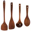 Espátula de madera sartén antiadherente resistente a altas temperaturas espátula para saltear espátula para olla de madera mango largo cucharón para sopa juego de cocina para el hogar