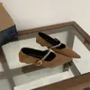 Otoño 2025 Nueva Moda Versátil Punta Puntiaguda Gamuza Elegantes Zapatos de Trabajo Poco Profundos para Mujer con Tacón Grueso Slip-On