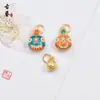 Accesorios de Cobre Chapado en Oro Colgante de la Familia de Bestias Devoradoras de Oro Amuletos para Pulsera Collar DIY Venta al por Mayor Oro Anti-Desvanecimiento Bestia Devoradora de Oro