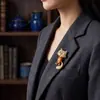 Broche Criativo Estiloso Retrô Gato de Cauda Grande Exquisito e Fofo Acessórios para Roupas Bolsas Alfinete Broche