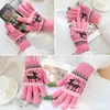 Guantes de invierno para mujer táctiles de cachemir de una sola capa cálidos lindos de ciervo guantes de estudiante fabricantes al por mayor