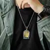 Diez Mil Budas El Patriarca del Emperador Simple Benmingfo Girando Tianzhu Thangka Colgante Masculino Amarillo Dios de la Riqueza Verde Madre Collar Femenino