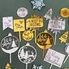 Nueva Marcación Láser Feliz Navidad Decoración de Pastel para Hornear Fiesta de Navidad Tarjeta de Pastel Acrílica