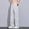 Jeans de Tencel para Hombre Verano Delgados Sueltos Pierna Recta Caída Pantalones Casuales de Seda Helada de Alta Gama Pantalones Largos