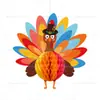 Decoración colgante de bola de panal de abeja de Amazon Turquía Fiesta de Acción de Gracias Tema de Otoño Centro de mesa Decoración de ambiente