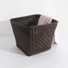 Cesta de Lavandería para Hotel Plástico Mimbre Tejido Hogar B&B Cesta de Almacenamiento para Toallas Cesto para Ropa Sucia Gran Capacidad Moderno Sencillo